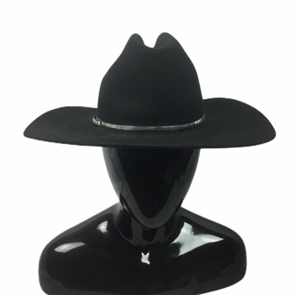 WRANGLER | Lambskin Mens Cowboy Western Hat Black